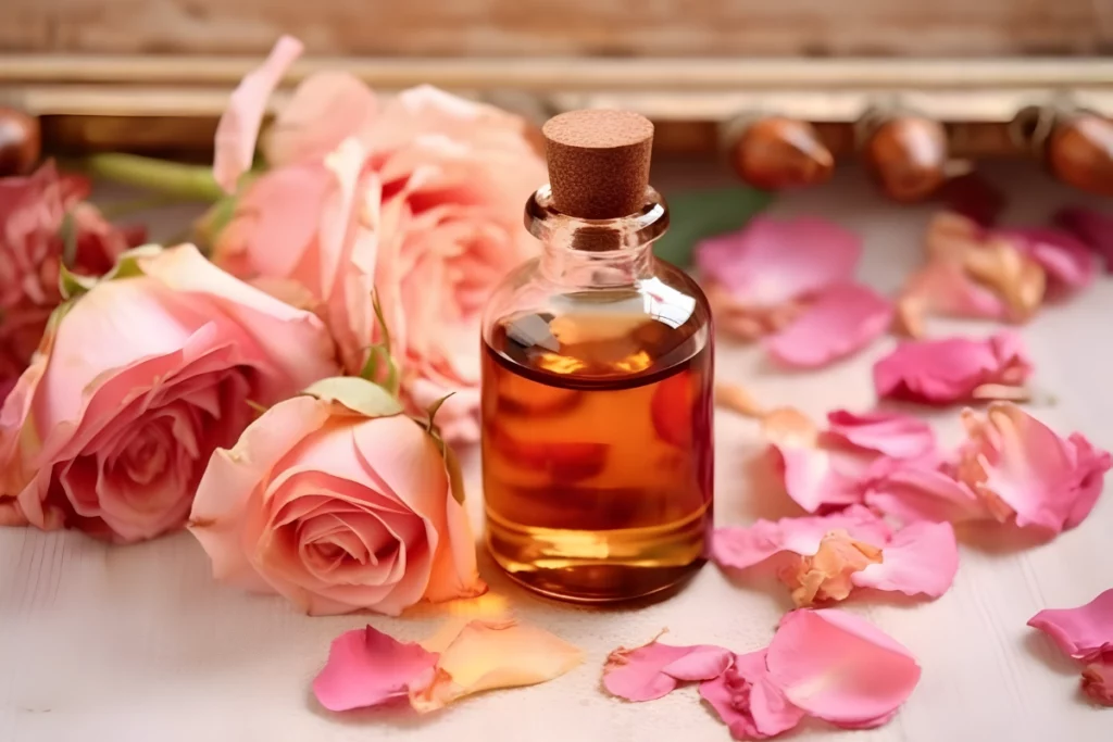 Huile essentielle de rose.