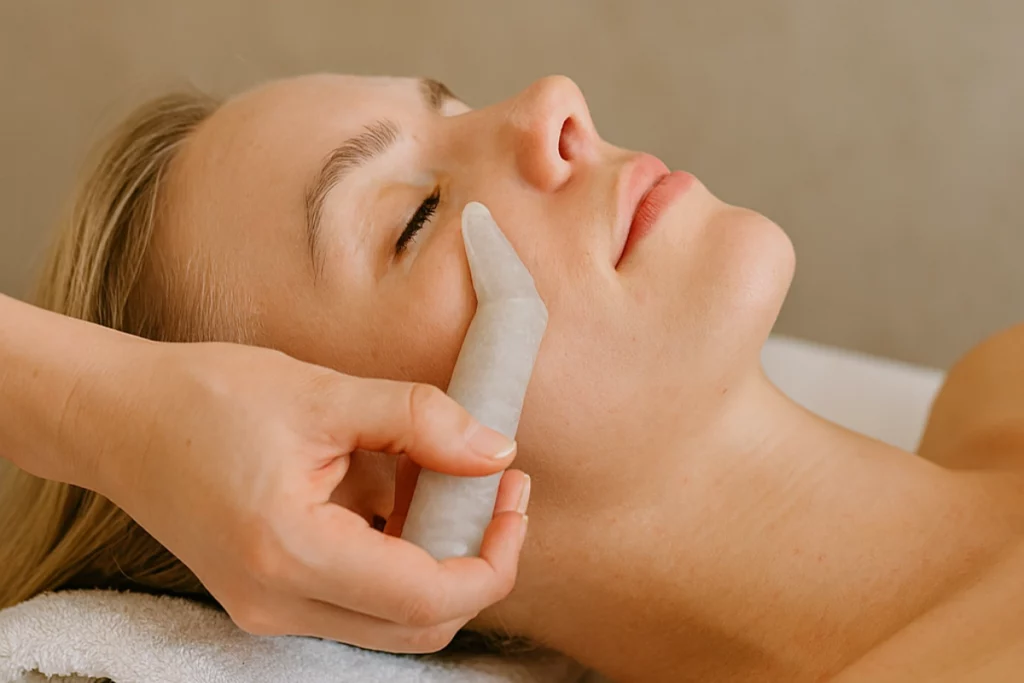 Massage au baton en pierre.